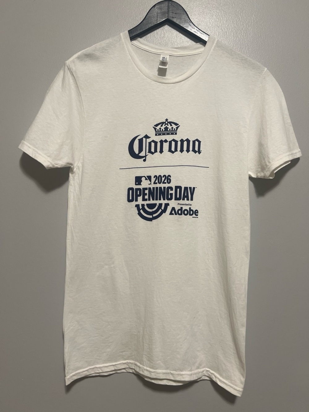 Corona White Short-Sleeve Tee with Navy Opening Day Graphic